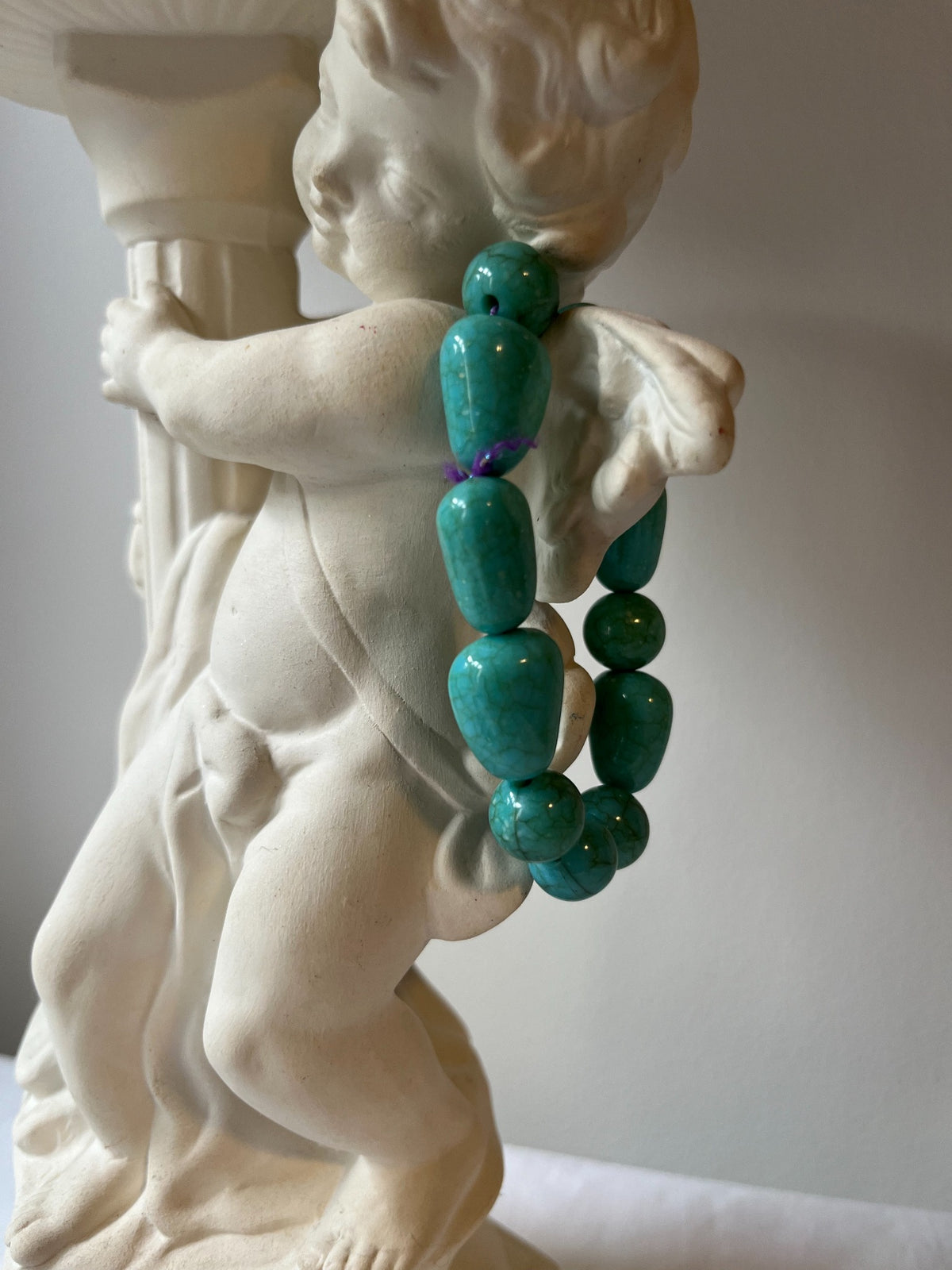 Vintage chunky turquoise-colour bead bracelet