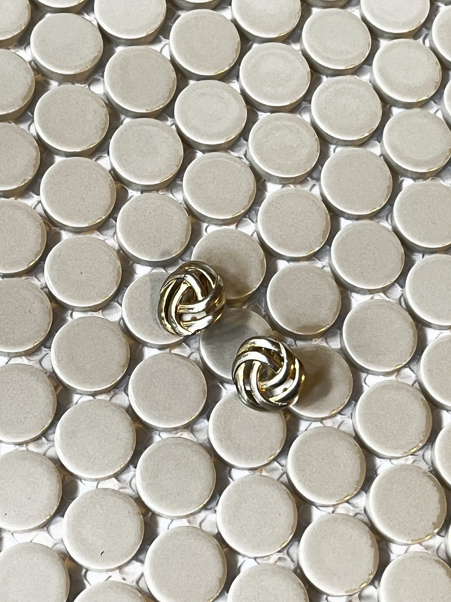 Vintage two-tone interwoven knot earrings