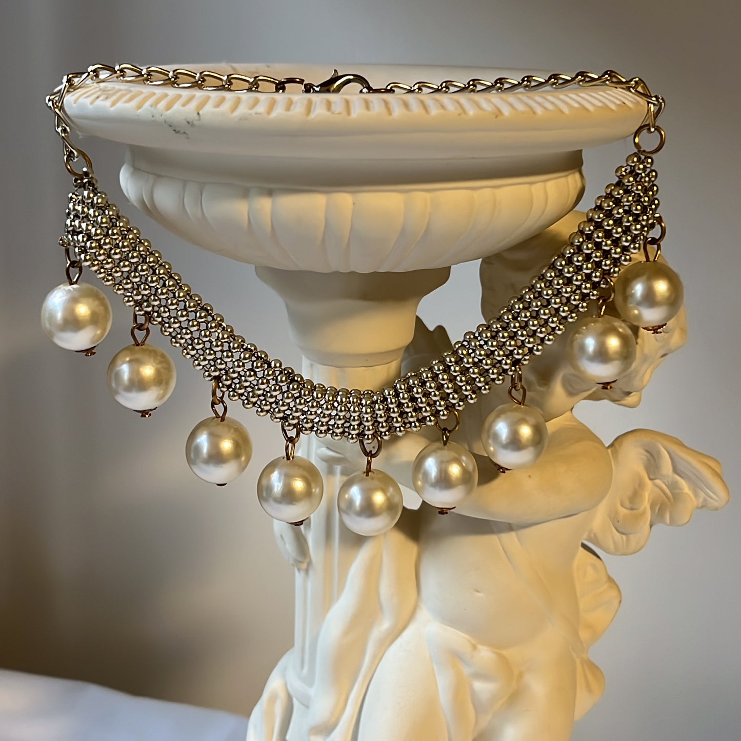 Mesh & Pearl Necklace