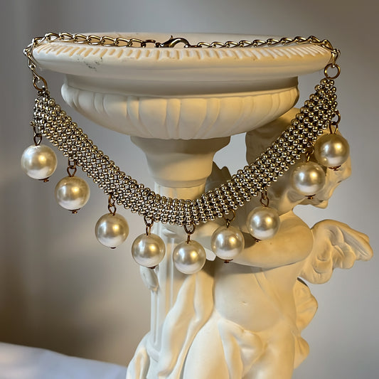 Mesh & Pearl Necklace