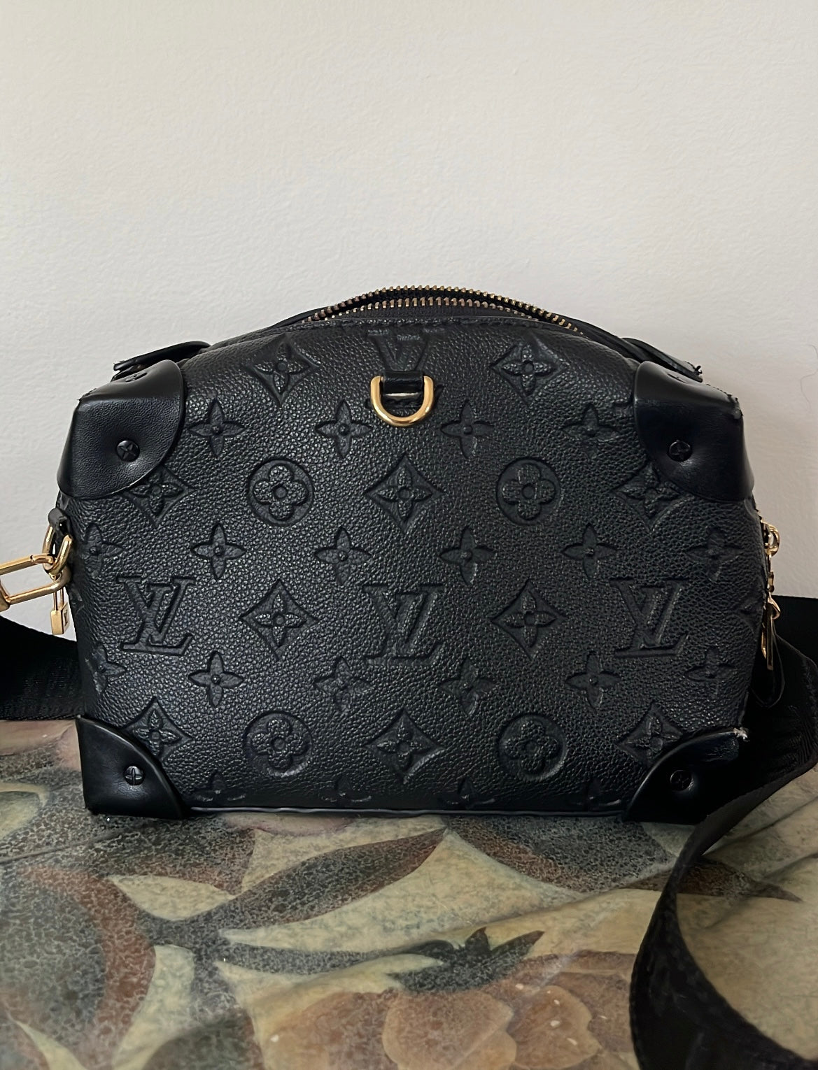 Louis Vuitton Black Monogram Empreinte Petite Malle Souple Handbag
