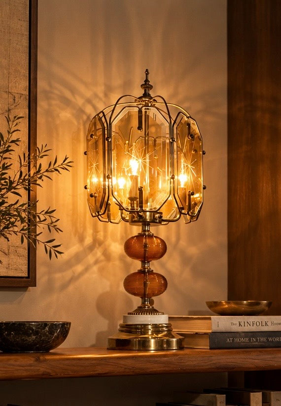 Vintage Brass Hollywood Regency Lamp