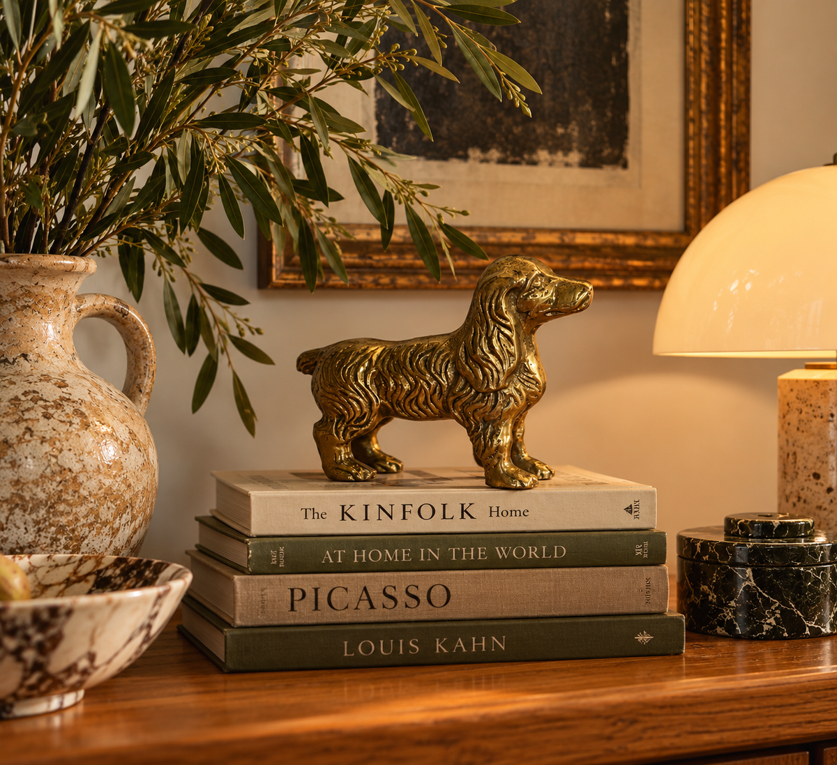 Vintage Brass Spaniel Dog