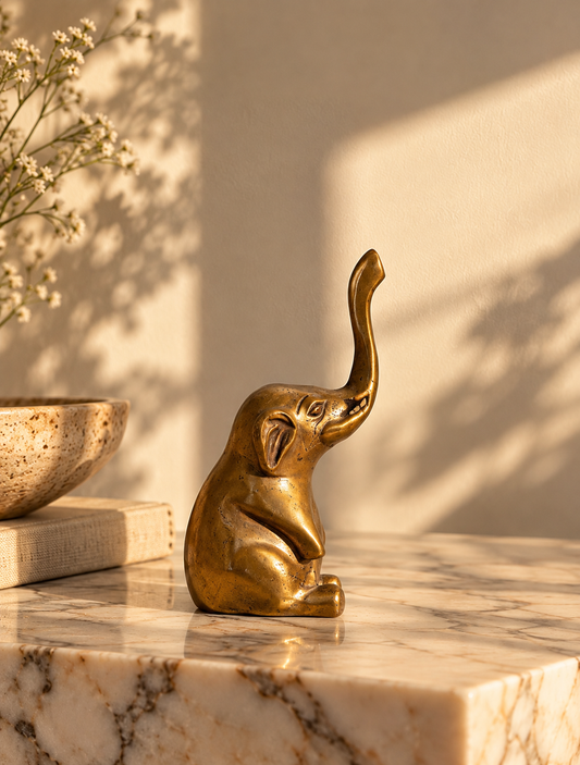 Vintage Brass Baby Elephant