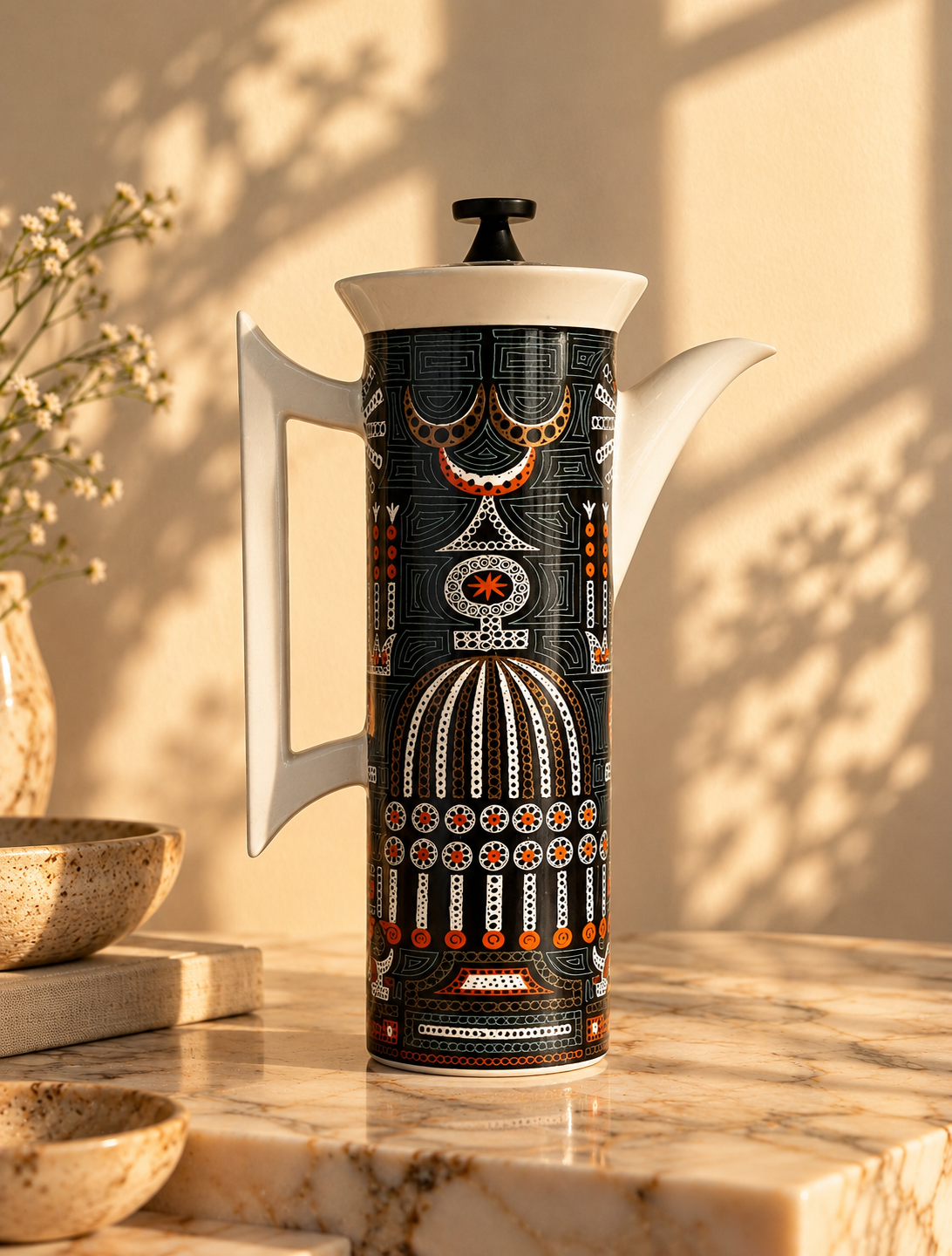 Mid-Century Magic City Ceramic Pot