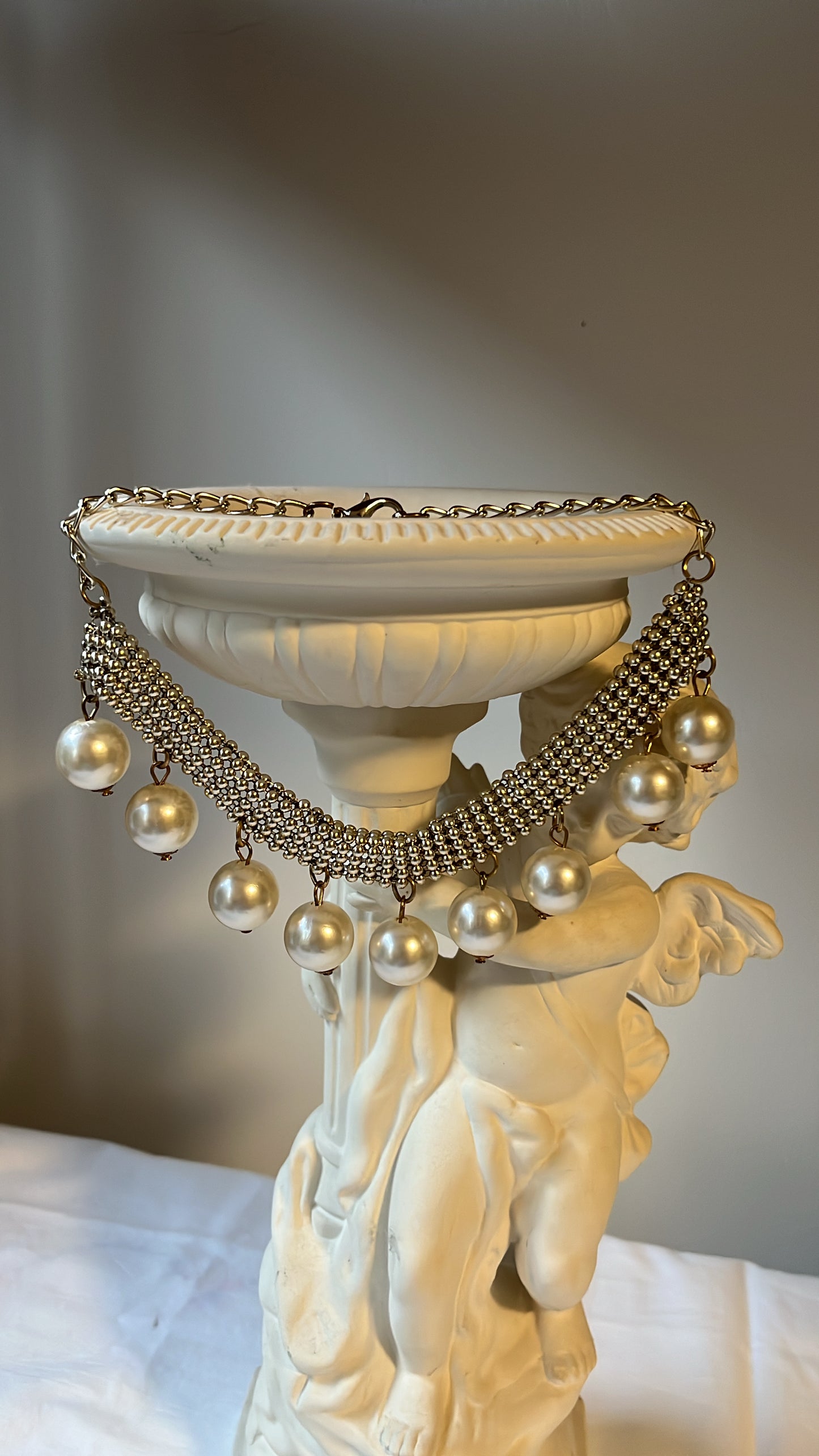 Mesh & Pearl Necklace