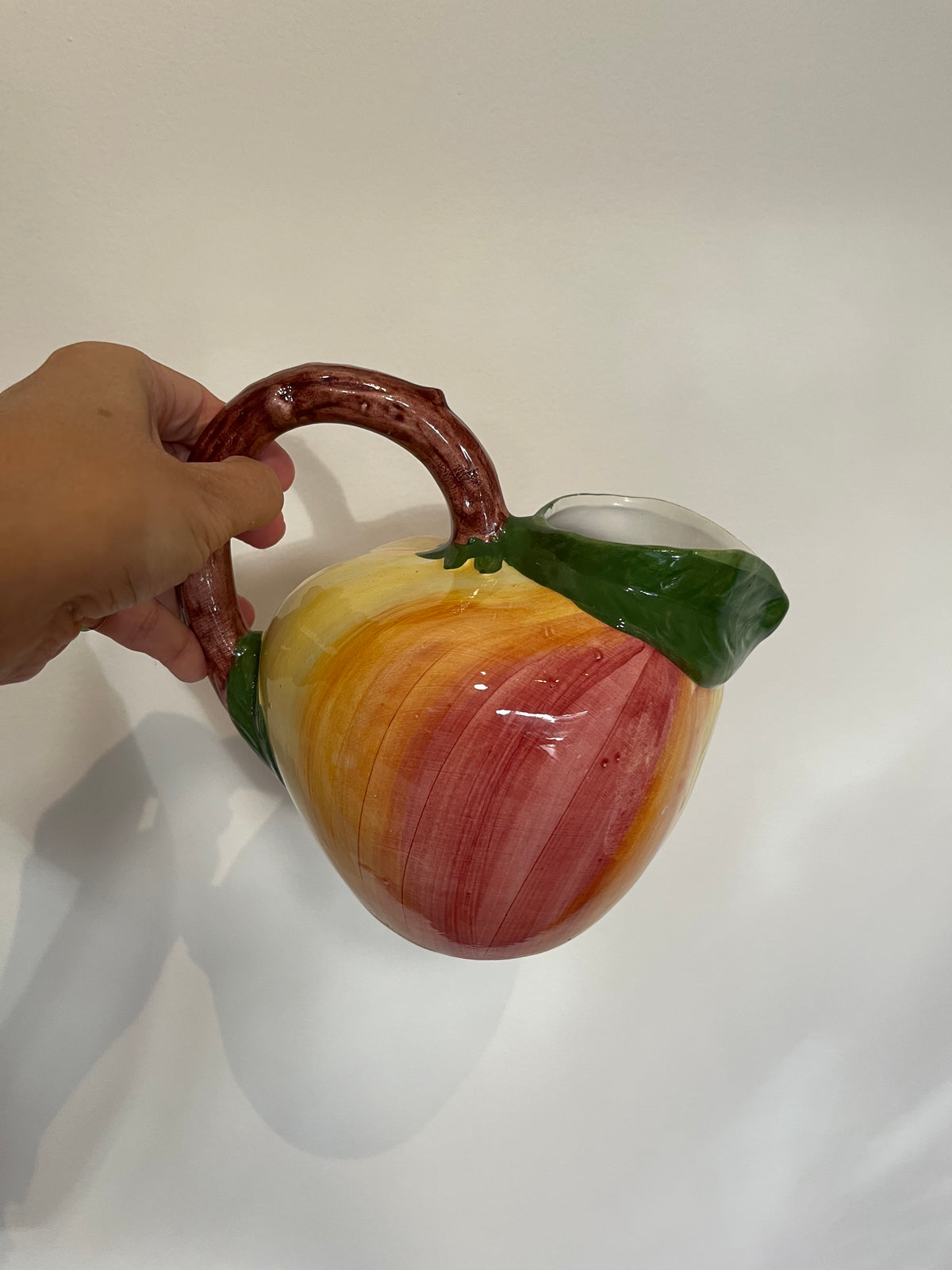 Vintage Italian Ceramic Apple Pitcher