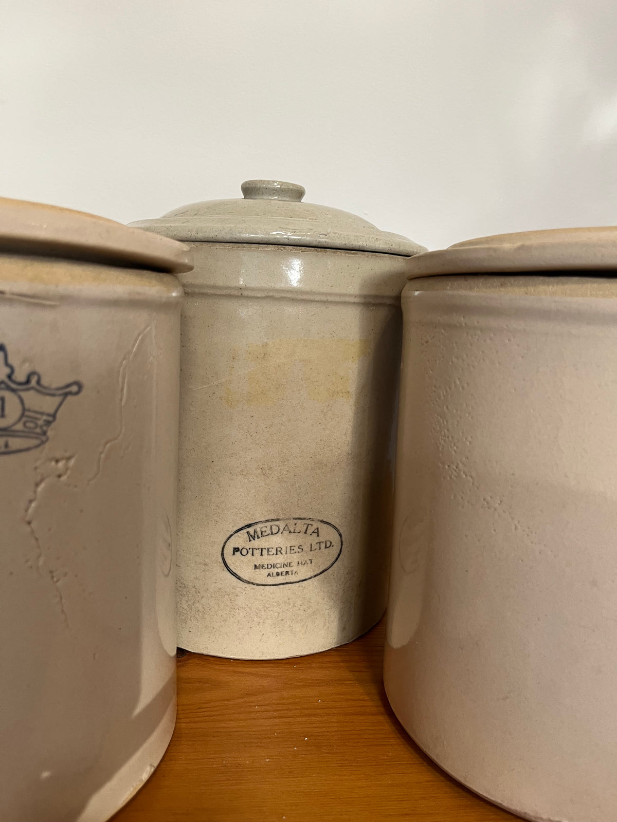 Vintage Stoneware Crocks with Lids