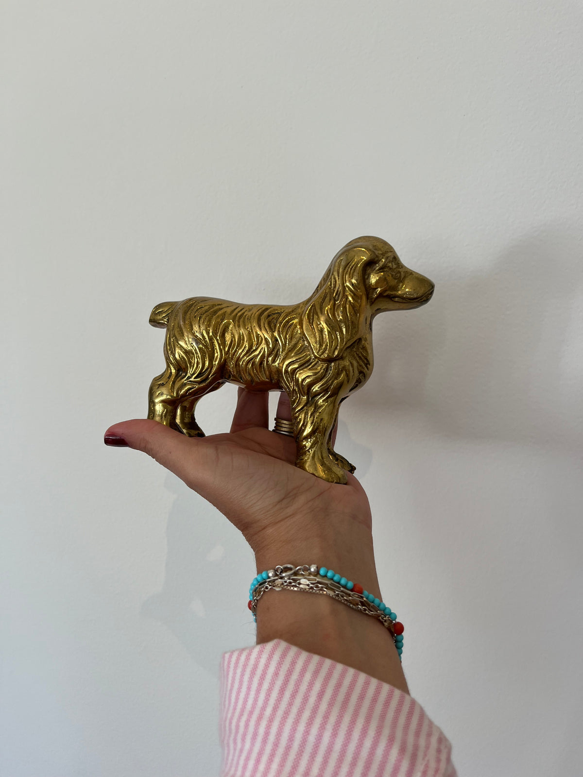 Vintage Brass Spaniel Dog