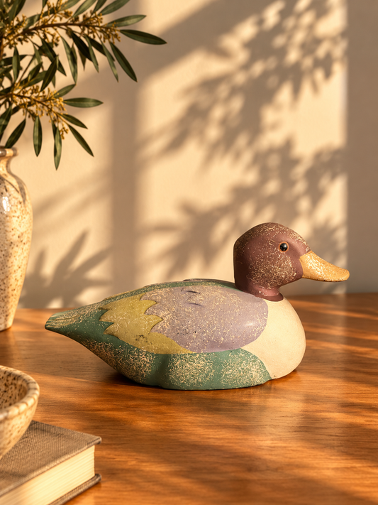 Vintage Pastel Wooden Duck