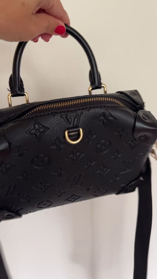 Louis Vuitton Black Monogram Empreinte Petite Malle Souple Handbag