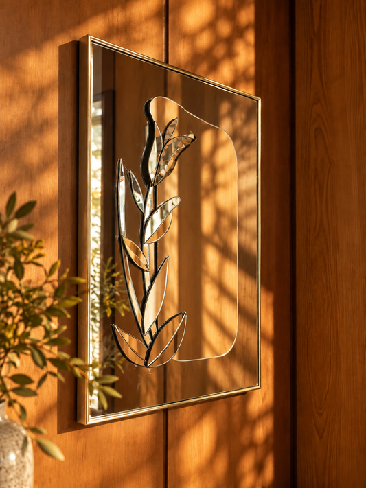 Vintage Botanical Etched Mirror