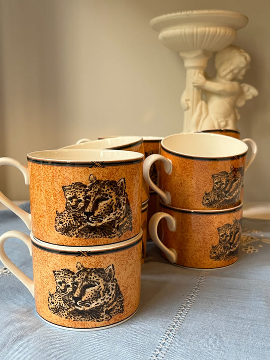 Vintage Victoria and Beale Wild Kingdom leopard mugs