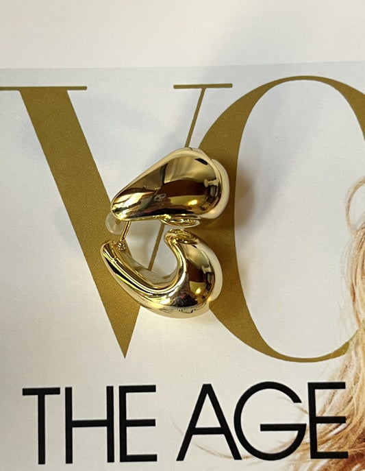 Vintage chunky gold-tone hoop earrings