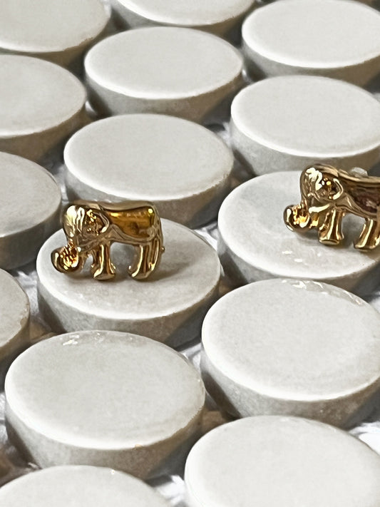 Vintage gold-tone elephant stud earrings