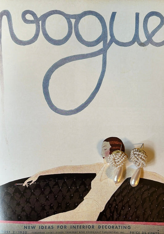 Vintage faux pearl cluster and teardrop earrings