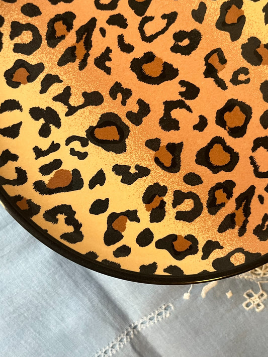 Vintage Precidio leopard print melamine plates