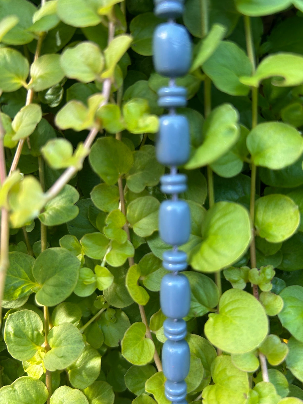 Vintage slate blue double-strand bead necklace