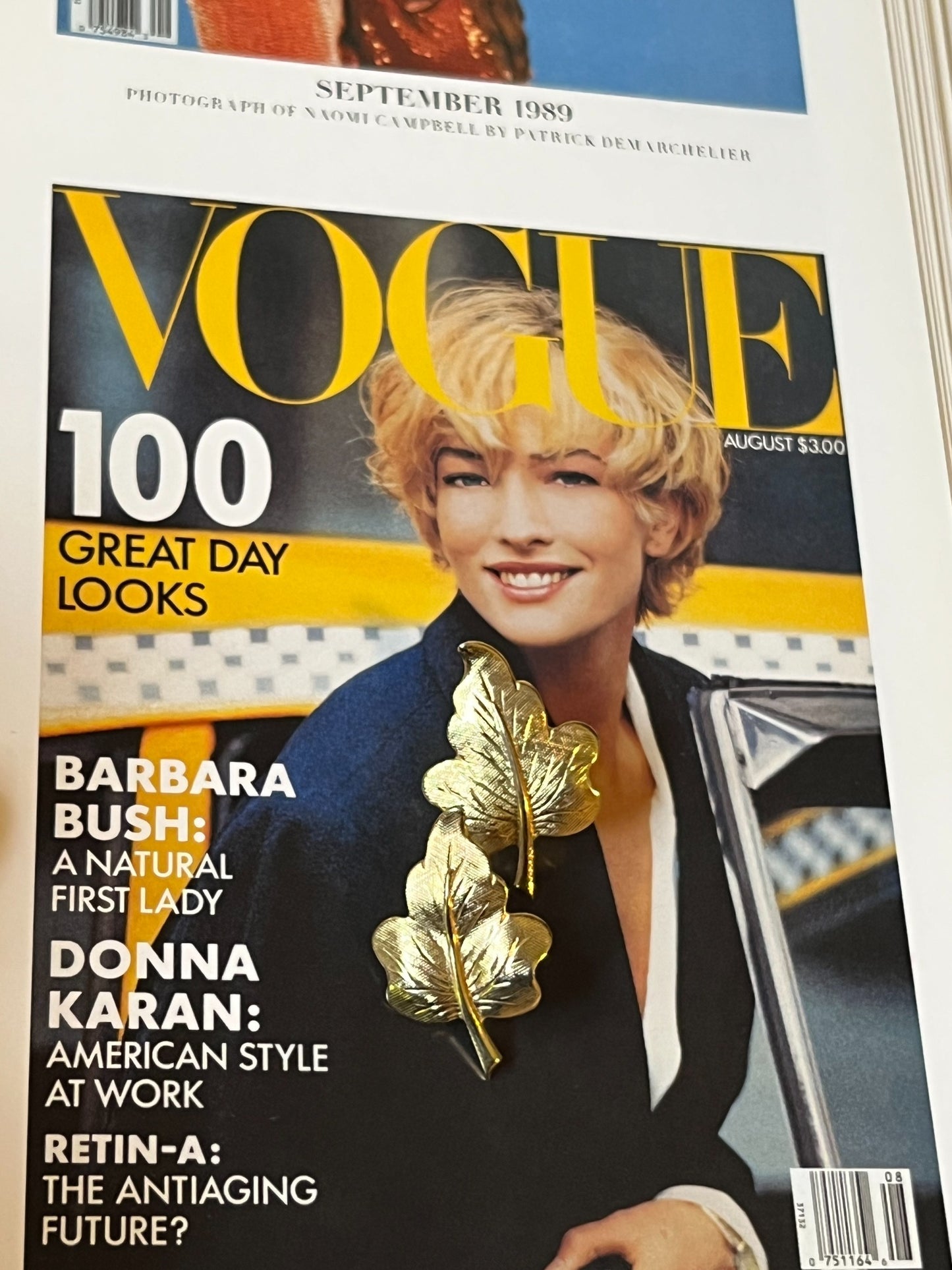 Vintage two-tone sculptural leaf statement earrings close-up