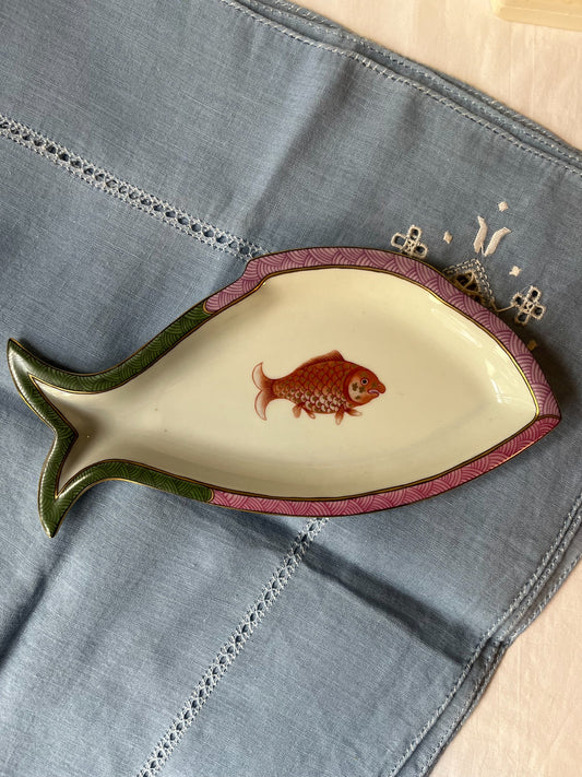 Vintage Vista Alegre Portugal fish-shaped porcelain serving dish
