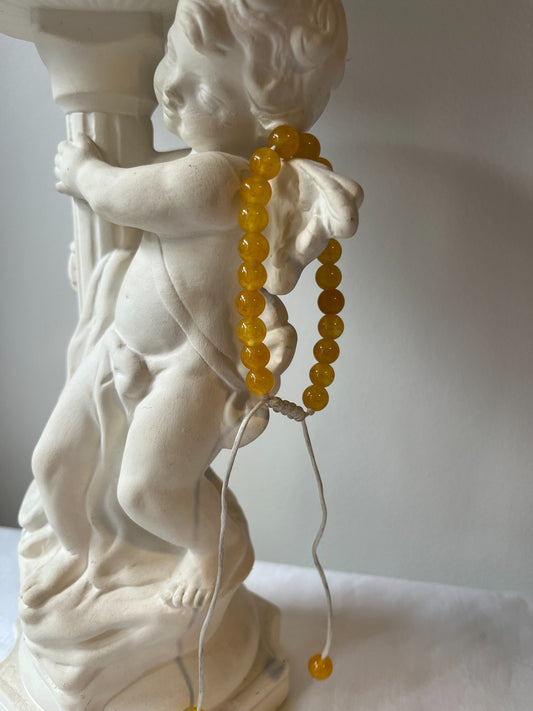 Golden yellow bead adjustable bracelet