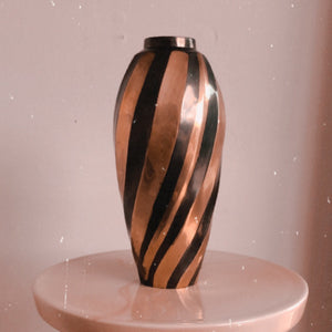 Swirl Mixed Metal Globe Vase