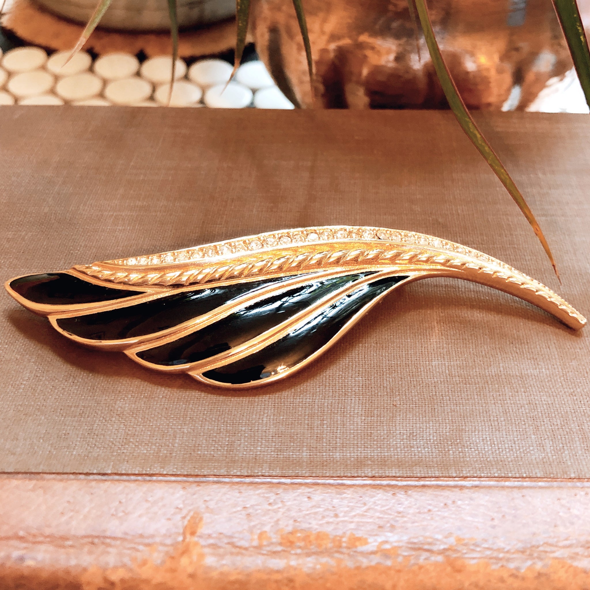Vintage Christian Dior Feather Brooch