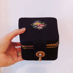 Vintage Embroidered Jewelry Box