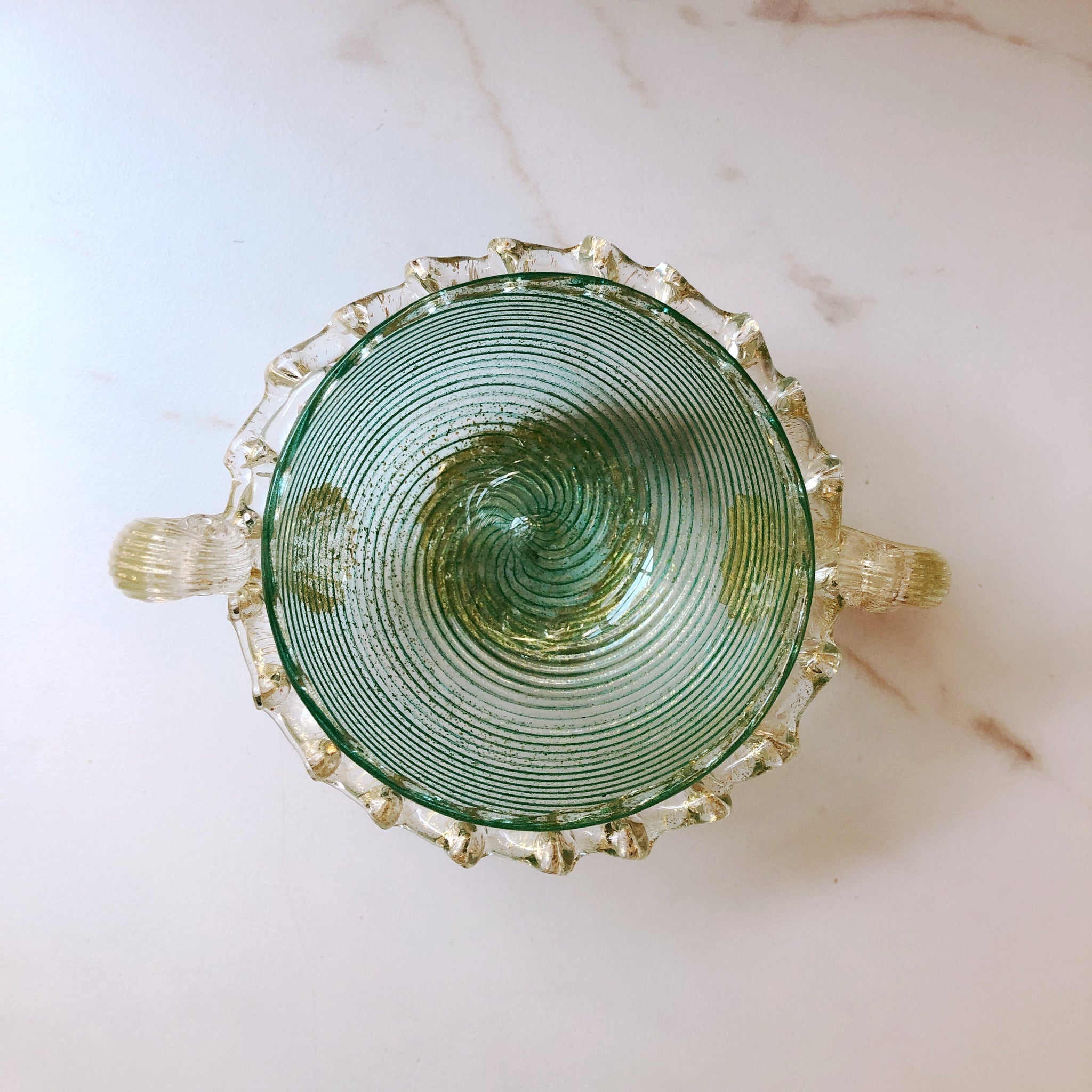 Rare Salviati Murano Green Bowl