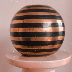 Mixed Metal Globe Vase