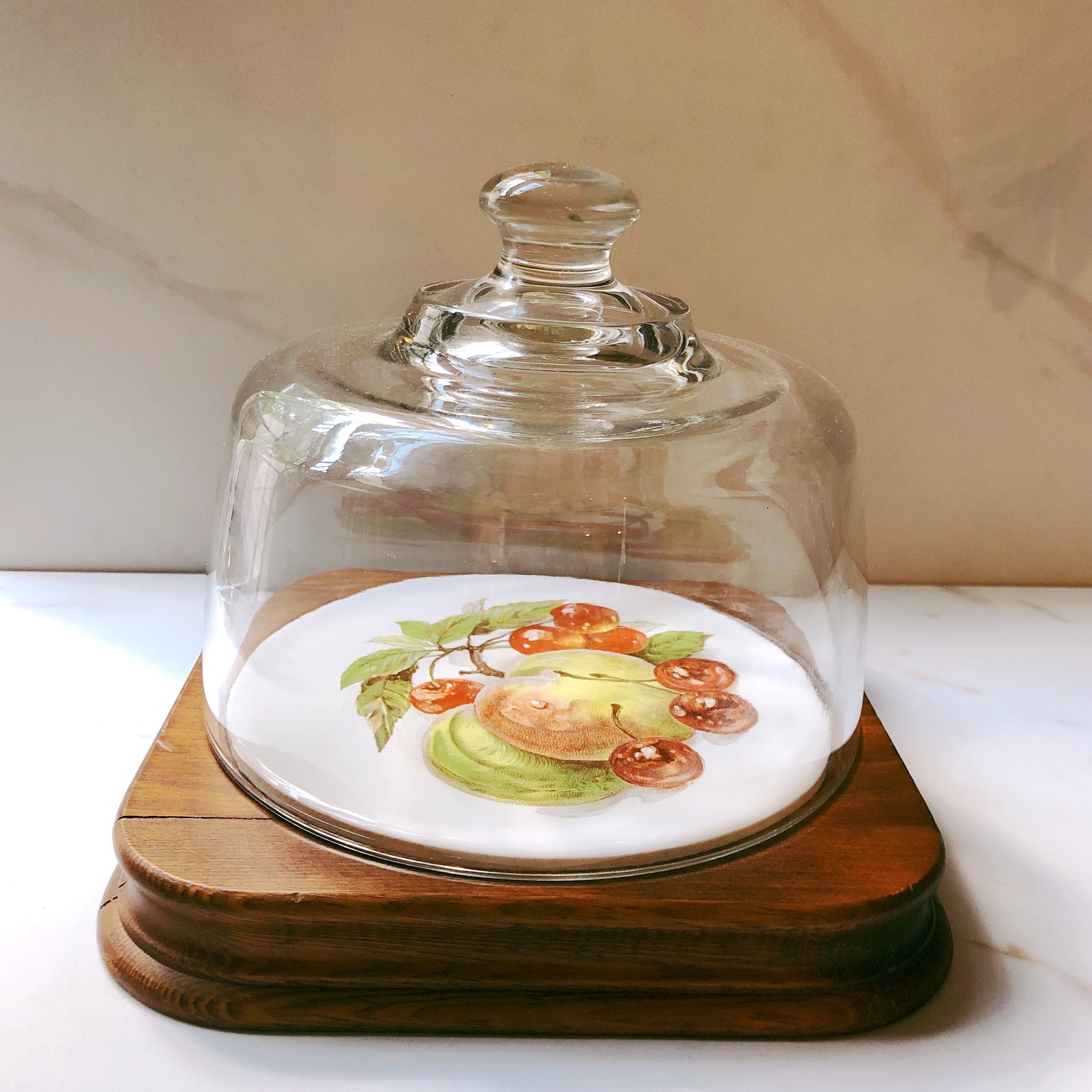 Vintage MCM Glass Cheese Dome