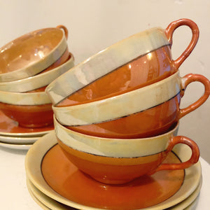 Orange Pearlescent Tea Set