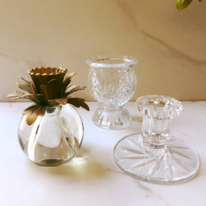 Vintage Pinwheel Glass Candle Holder
